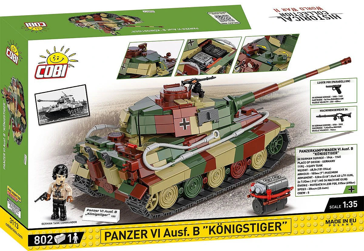 Cobi 1:35 Scale Panzer VI Ausf.B "Konigstiger" Brick Model Kit [variant_option4]