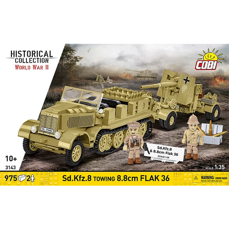 Cobi 1/35 Scale: Sd.Kfz.8 Towing 8.8cm Flak 36 Brick Model Kit Cobi