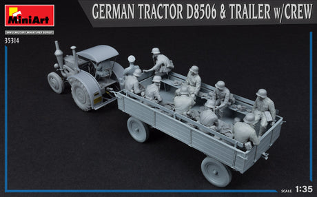 MiniArt 1/35 German Tractor D8506, Trailer w/Crew Scale Model [variant_option4]
