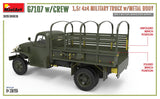 MiniArt 1/35 1.5t 4x4 Military Truck w/Metal body and crew Scale Model [variant_option4]