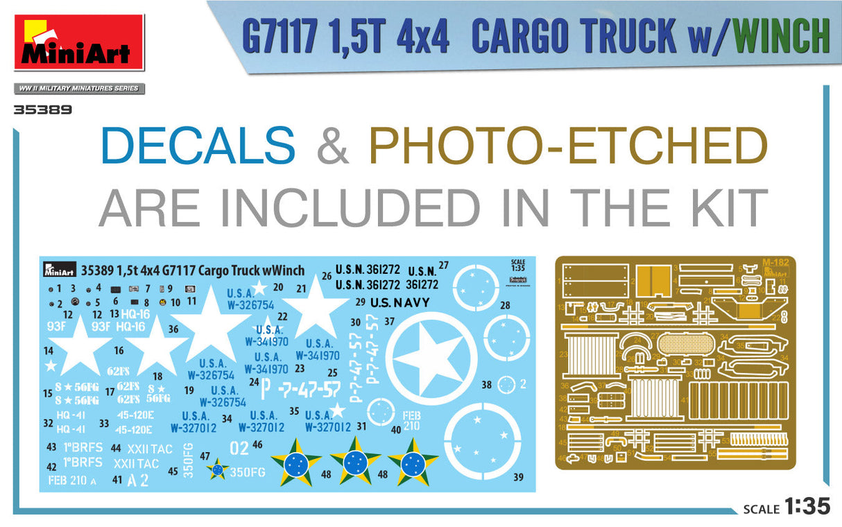 MiniArt 1/35 1.5t 4x4 Cargo Truck w/Winch and Crew Scale Model [variant_option4]