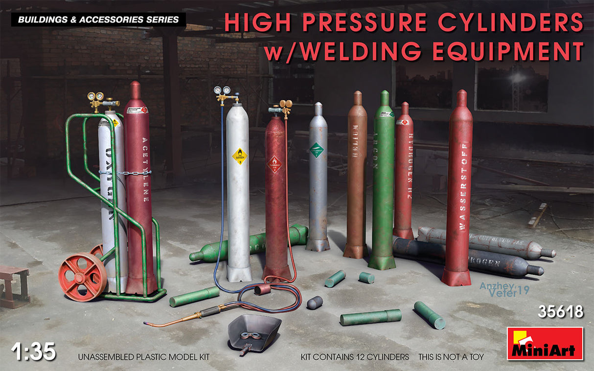 High Pressure Cylinders & Welding Equipment (WORM DONE) Kits Creative Models Ltd