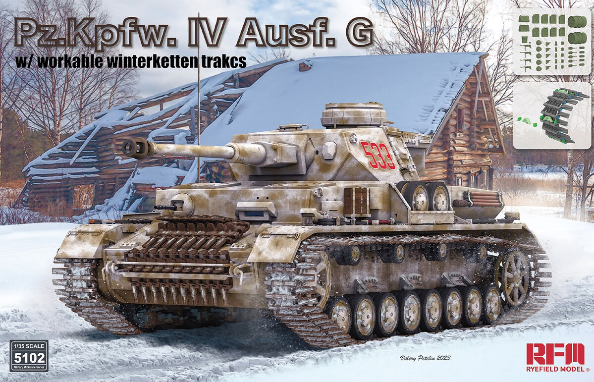 Ryefield Model 1/35 Panzer 4 Ausf G with Workable Winterketten Tracks