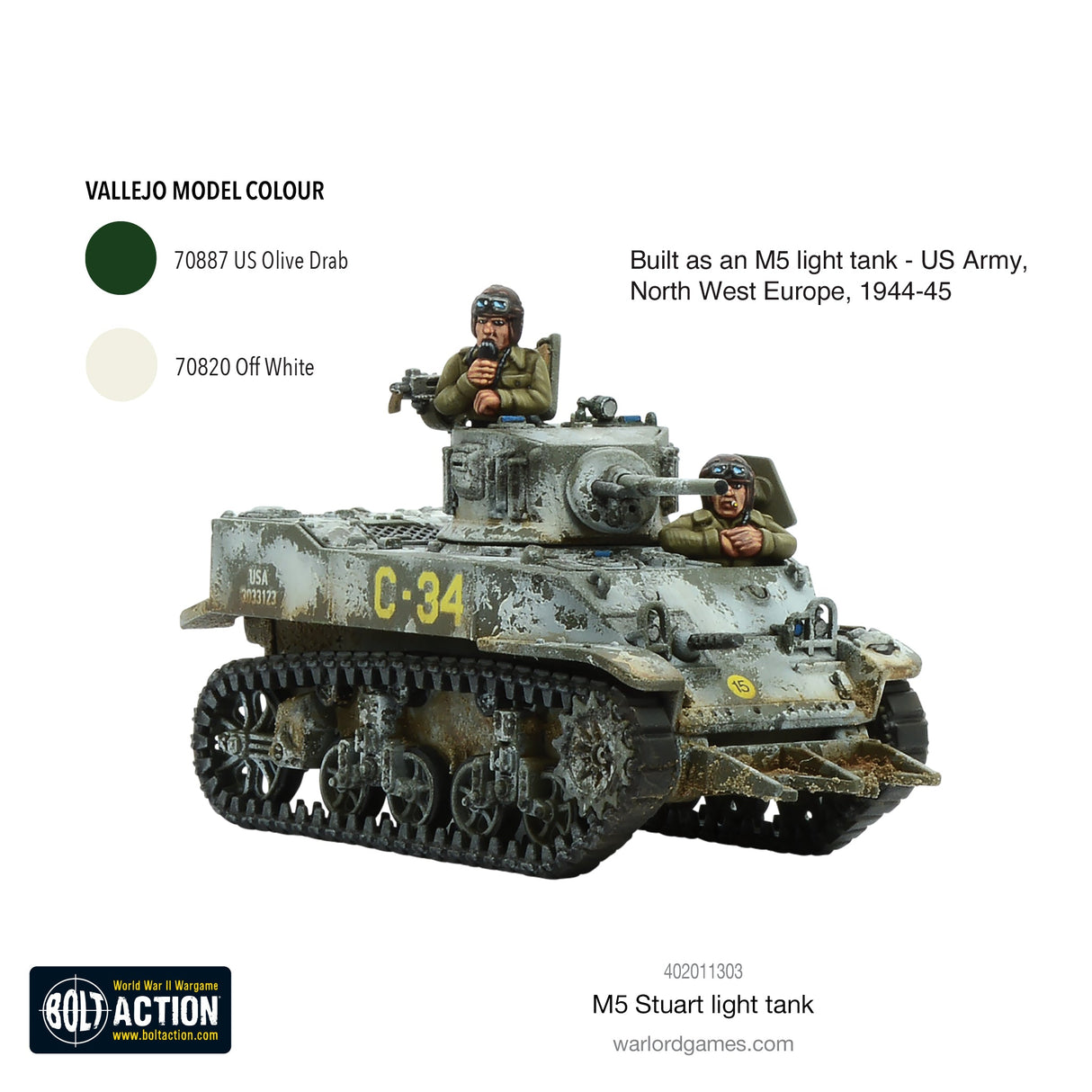 Warlord Games Bolt Action - M5 Stuart Light Tank Scale Model warlord games Ltd