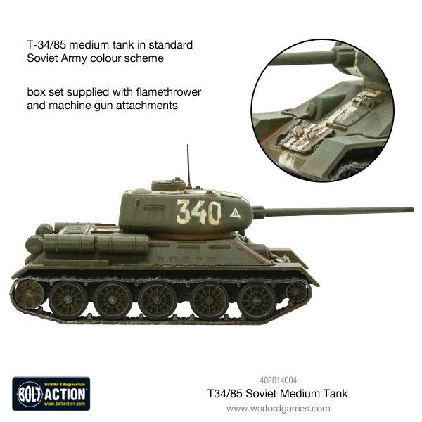 Warlord Games Bolt Action - T34/85 Medium Tank Scale Model warlord games Ltd