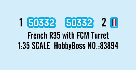 Hobby Boss 1/35 French R35 with FCM Turret Scale Model Hobby Boss