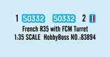 Hobby Boss 1/35 French R35 with FCM Turret Scale Model Hobby Boss
