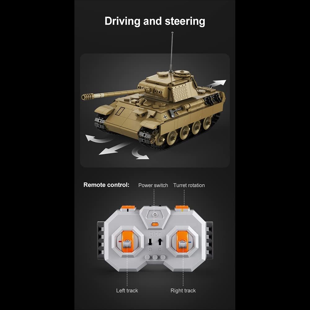 CaDA Remote Control Brick Model Panther Tank Brick Model Kit [variant_option4]
