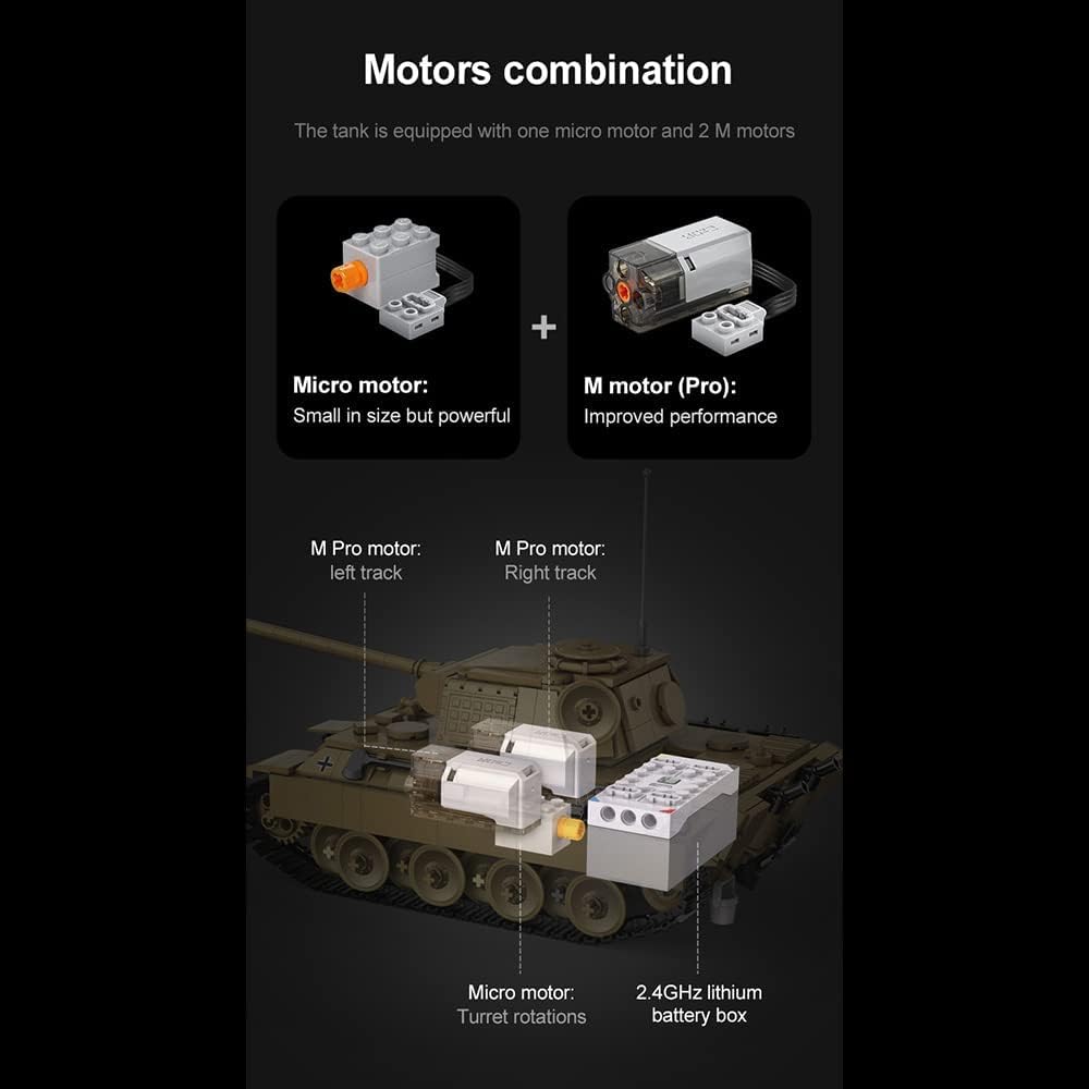 CaDA Remote Control Brick Model Panther Tank Brick Model Kit [variant_option4]