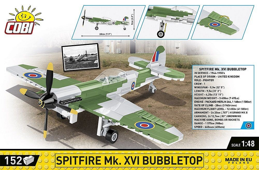 Cobi 1/48 Scale Spitfire Mk 16 Bubbletop