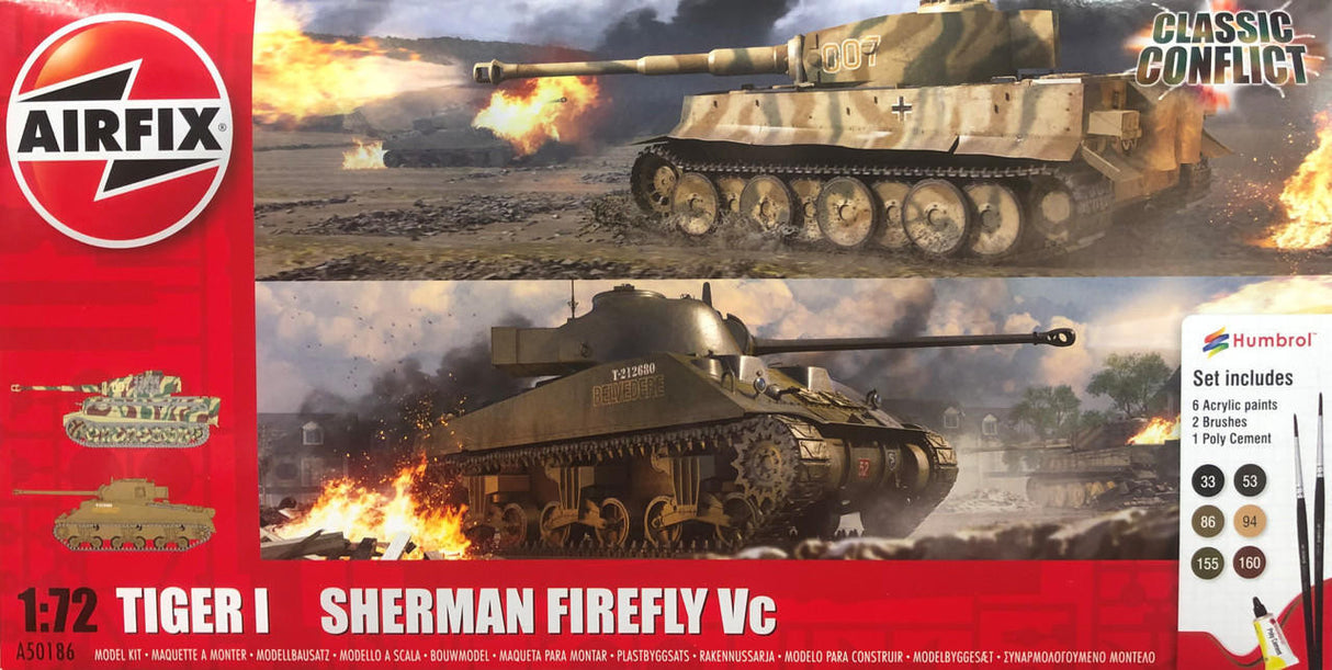 Airfix 1/72 "Clasic Conflict" Tiger 1  and Sherman Firefly Starter Set