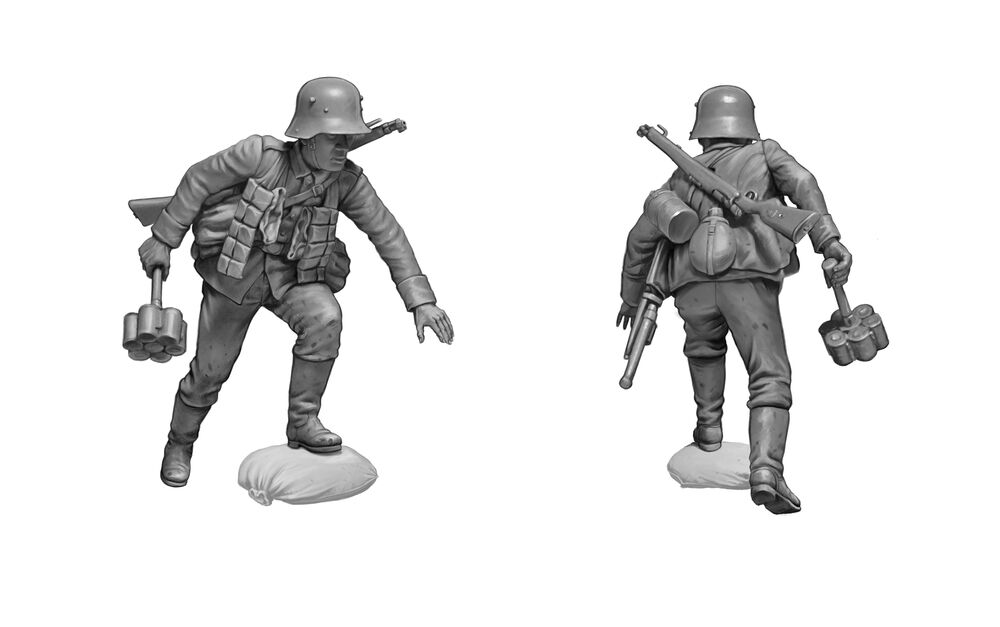 Masterbox 1/35 German Infantry WW1 Achtung Panzer Scale Model Master Box