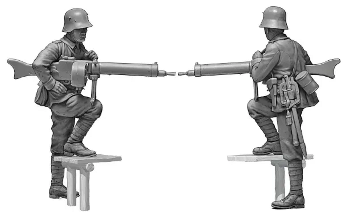 Masterbox 1/35 German Infantry WW1 Achtung Panzer Scale Model Master Box