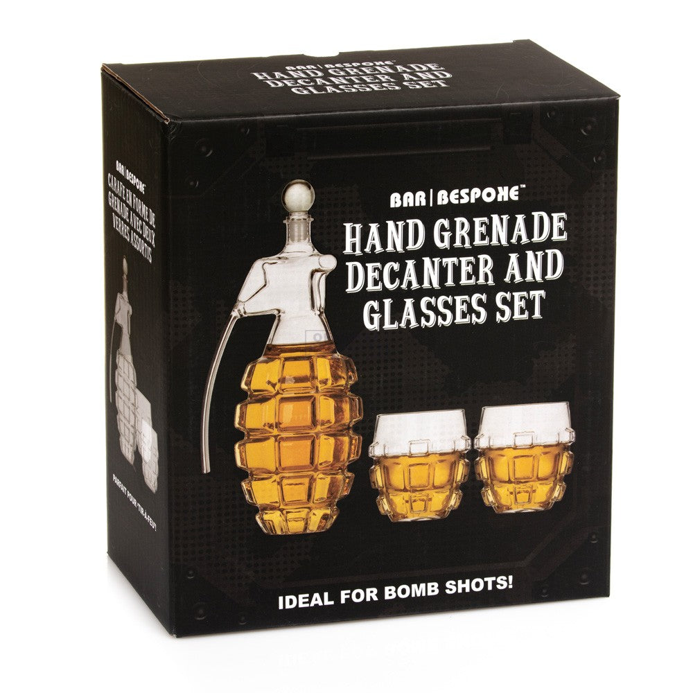 Grenade Decanter and Glasses