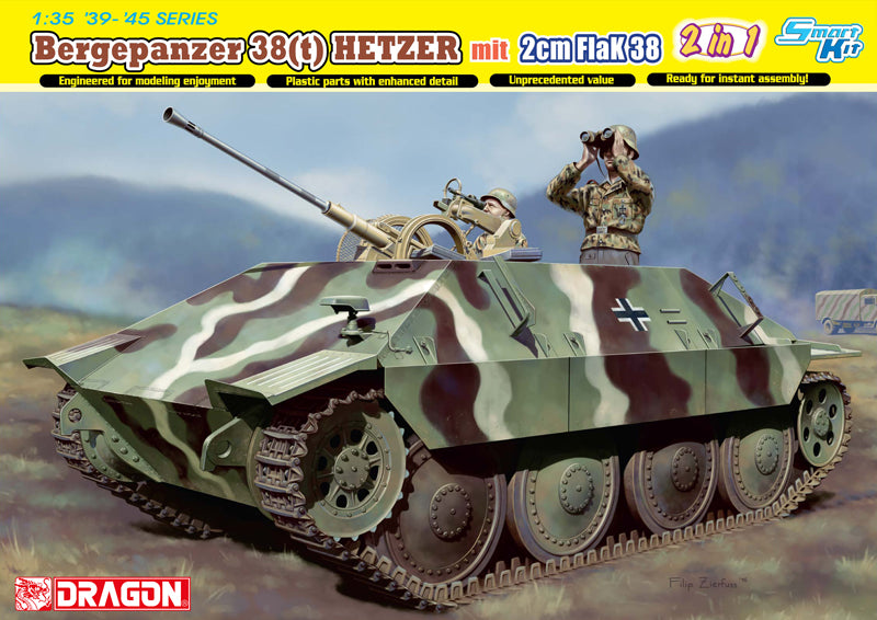 Dragon 1/35 Bergepanzer 38(t) Hetzer mit 2cm Flak 38 w/interior CHECK Kits Dragon
