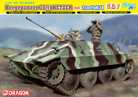 Dragon 1/35 Bergepanzer 38(t) Hetzer mit 2cm Flak 38 w/interior Scale Model Dragon