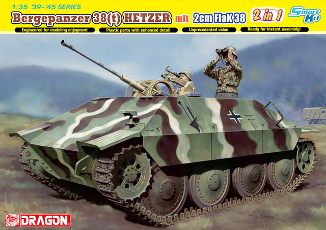 Dragon 1/35 Bergepanzer 38(t) Hetzer mit 2cm Flak 38 w/interior CHECK Kits Dragon