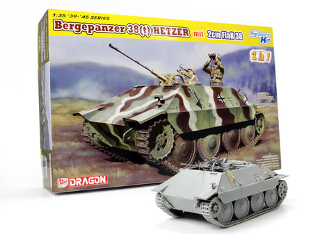 Dragon 1/35 Bergepanzer 38(t) Hetzer mit 2cm Flak 38 w/interior Scale Model Dragon