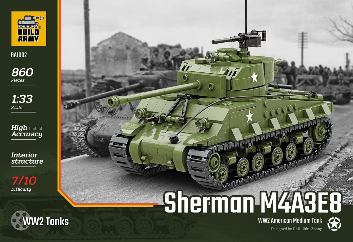 Build Army M4A3E8 Easy 8 (CHECK) Brick Model Kit The Hobby Company Limited