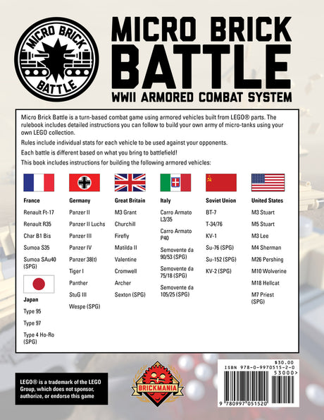 Micro Brick Battle - WWII Armored Combat System Book