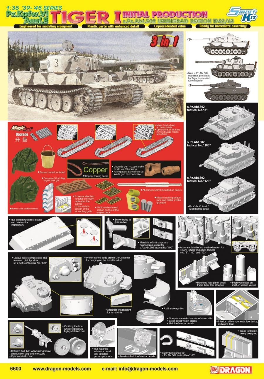 Dragon 1/35 Tiger I Initial Production s.Pz.Abt.502 Leningrad Region 1942/43