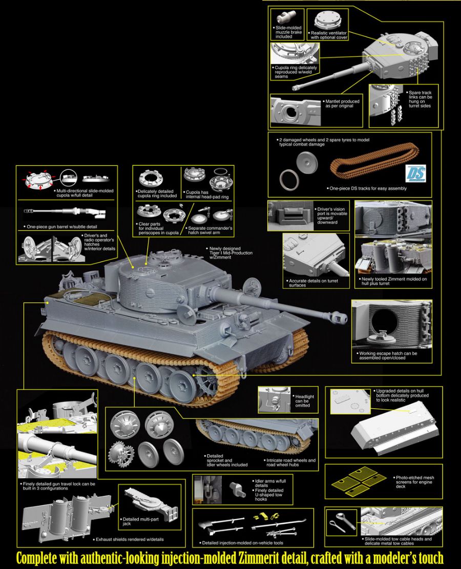Dragon 1/35 Tiger I Mid-Production with Zimmerit