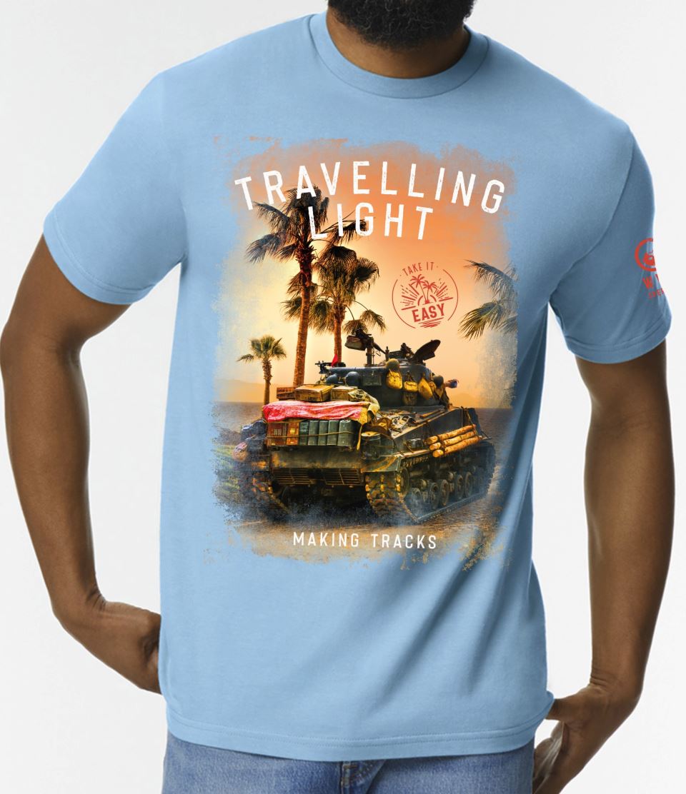 Sherman Fury Travelling Light T-Shirt - Pale Blue
