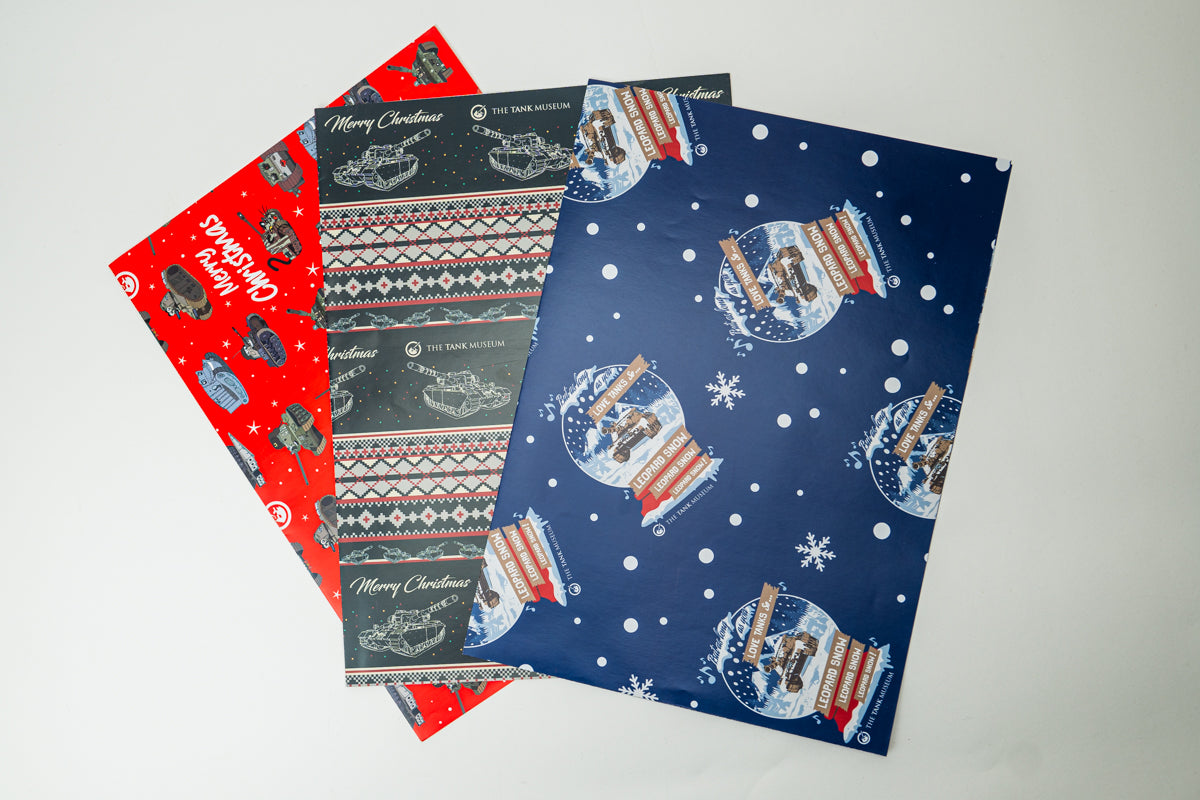 Christmas Tank Museum Wrapping Paper - Two sheet pack