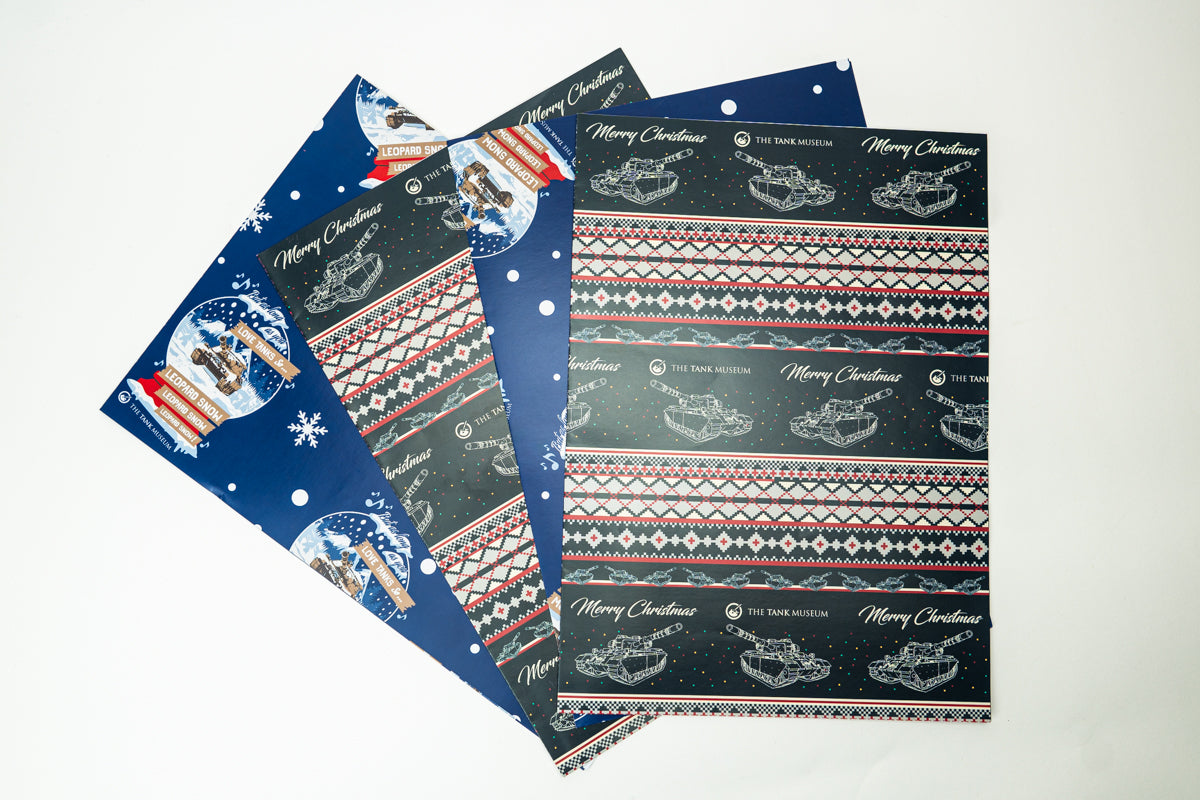 Christmas Tank Museum Wrapping Paper - Two sheet pack