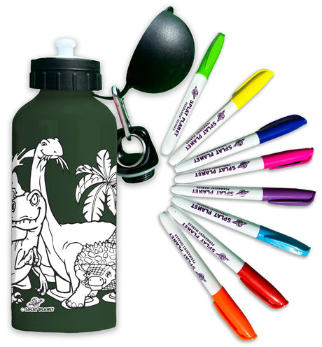 Colour In Water Bottle Dinosaur Drinkware Splat Planet Limited