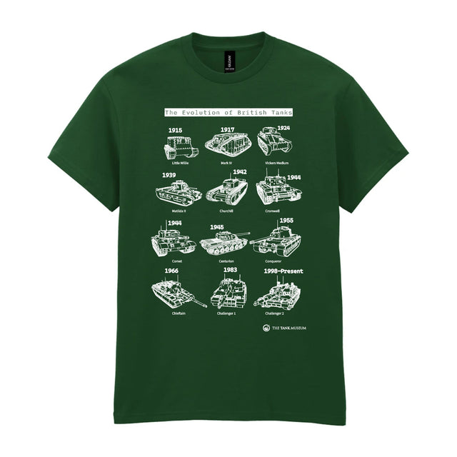 Evolution of British Tanks T-Shirt Green T-Shirt Aspire