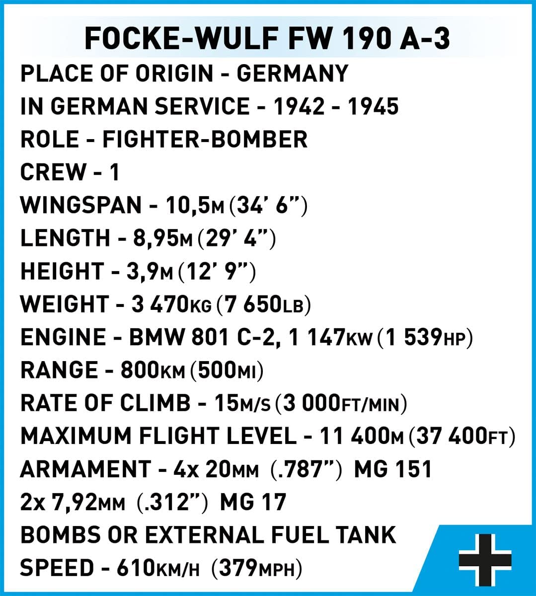 Cobi Focke-Wulf FW 190 A-3