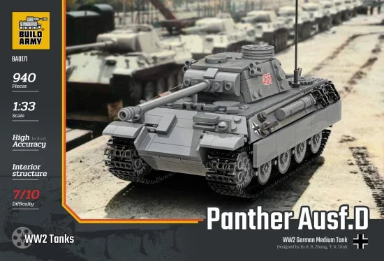 Build Army 1:33 Panther Ausf.D (CHECK) Brick Model Kit Build Army