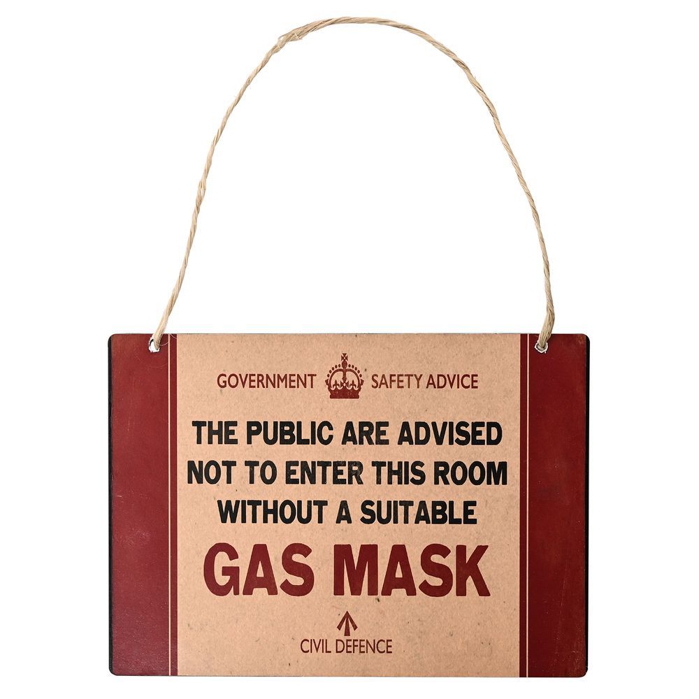 Civil Defence Gas Mask Wall Plaque