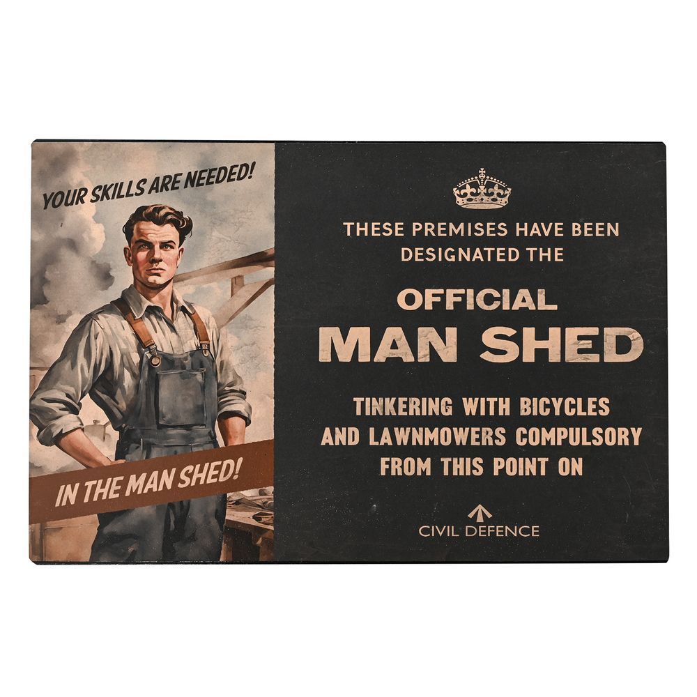 Civil Defence Man Shed Wall Plaque