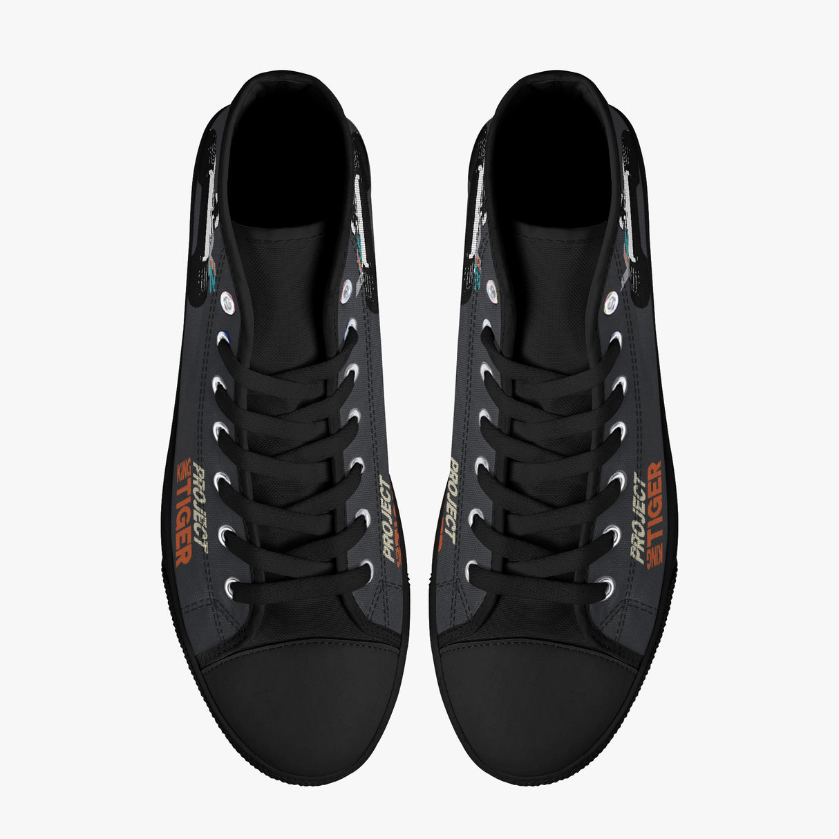 King Tiger V2 High Top Canvas Black Trainer Footwear I Love A Hanger