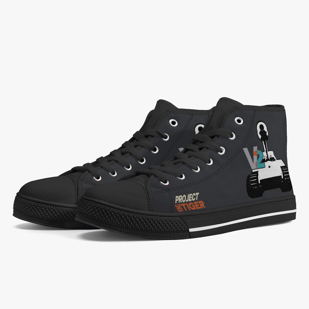 King Tiger V2 High Top Canvas Black Trainer Footwear I Love A Hanger