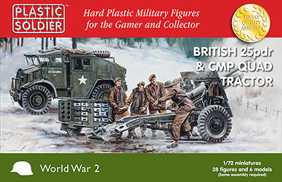 Plastic Soldier 1/72 British 25pdr and CMP Tractor (x2)