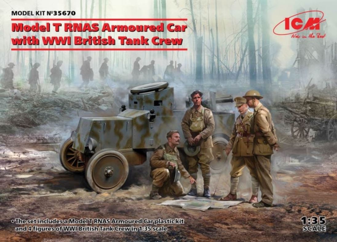 ICM 1/35 Model T RNAS Armoured Car with W/Tank Crew