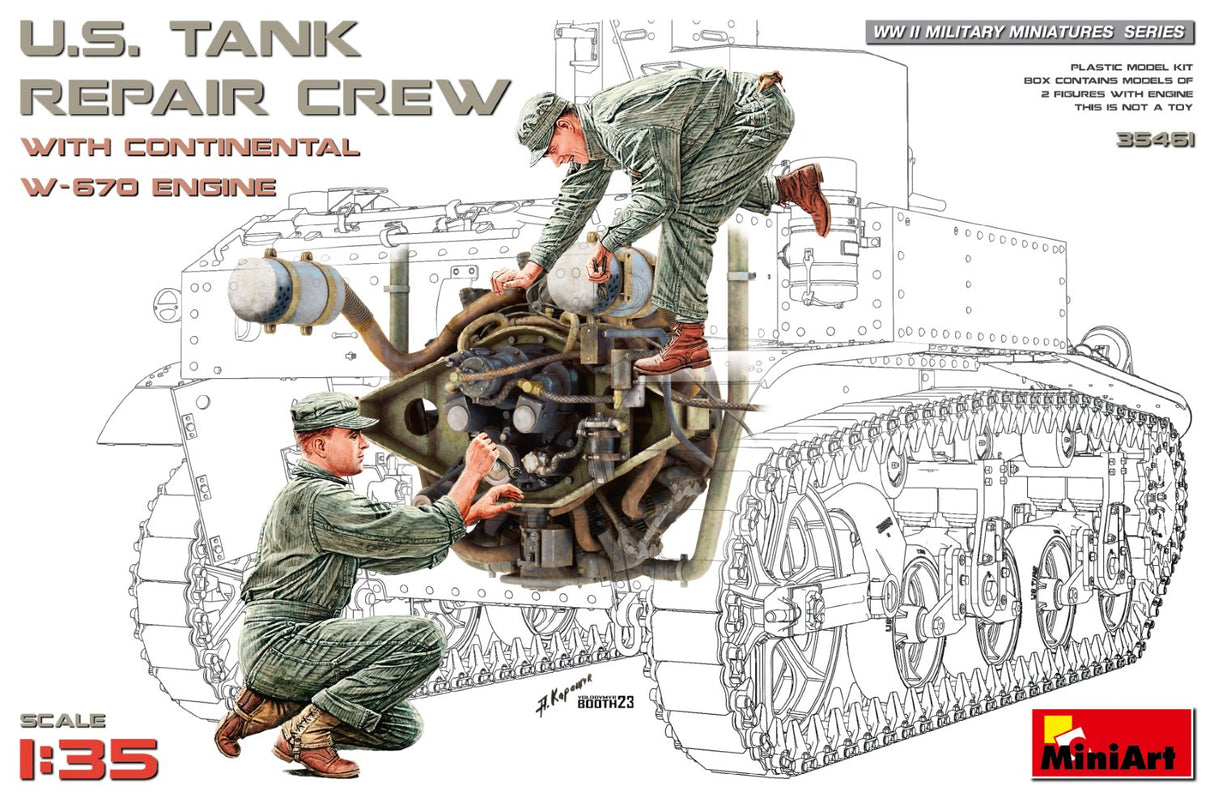 MiniArt 1/35 US Tank Repair Crew, Continental W670 Engine
