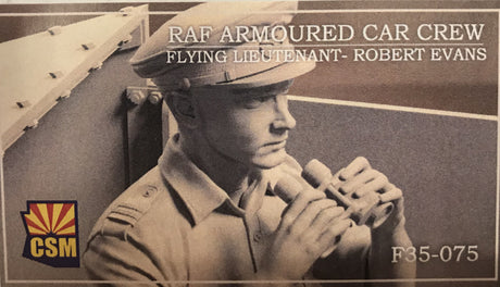 CSM 1/35 Armoured Tender Scale Figures. Scale Model RAF AC crew FL lieutenant Evans. [variant_option4]