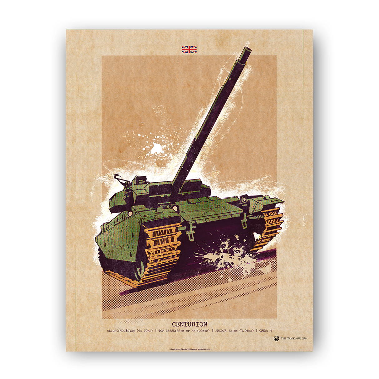 Centurion Tank Illustration Print