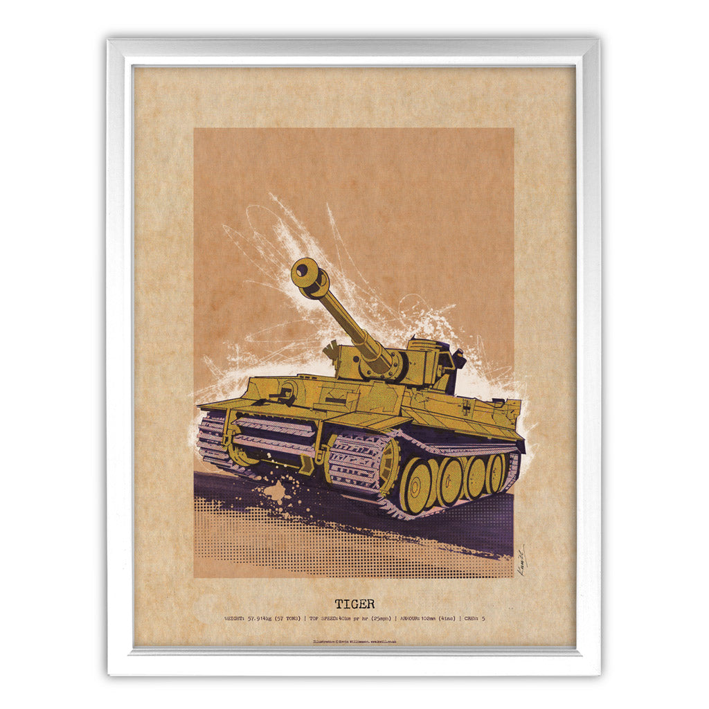 Art Print: Tiger Tank Wall Art On Demand Star Editions 11x14" With White Frame