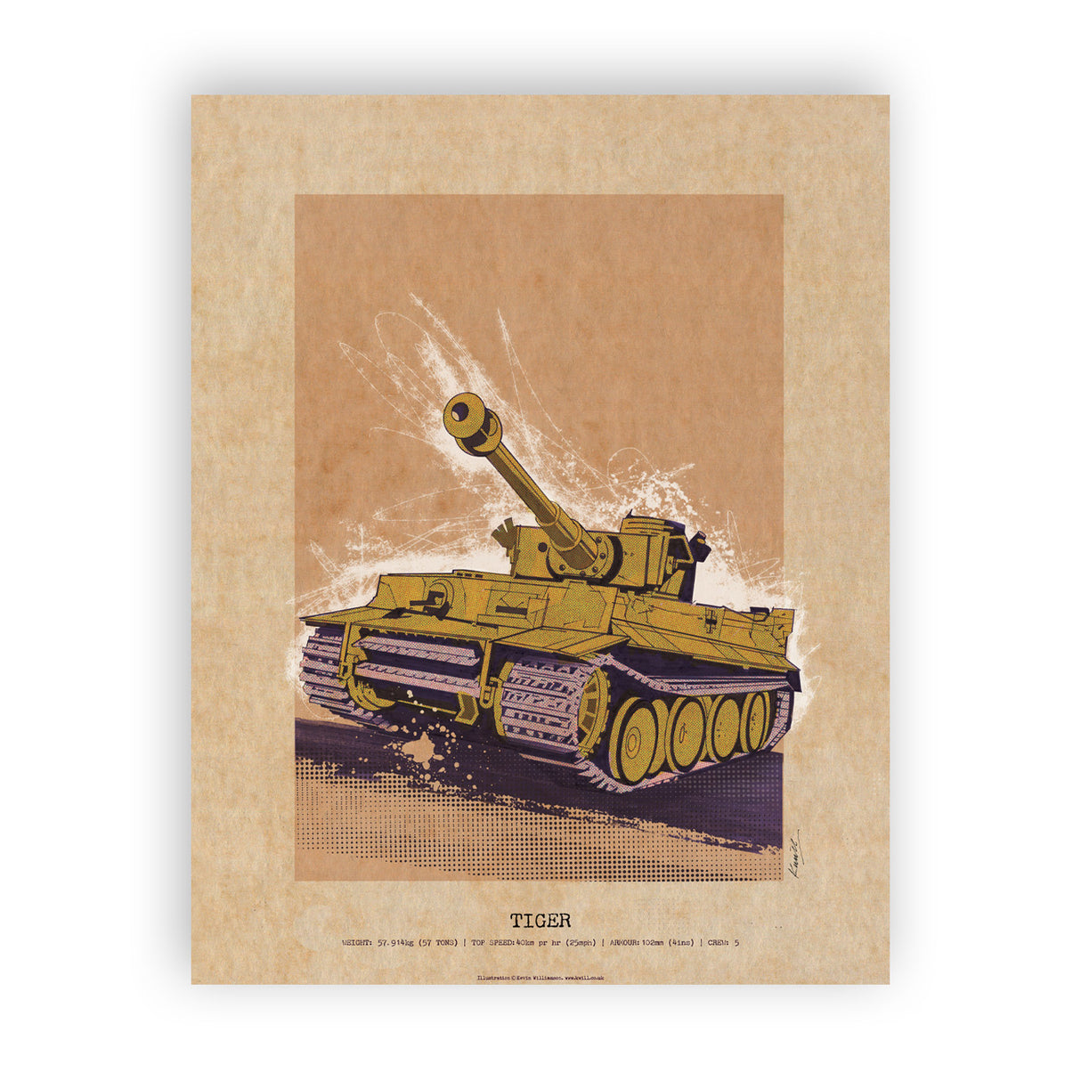 Art Print: Tiger Tank Wall Art On Demand Star Editions 11x14" No Frame