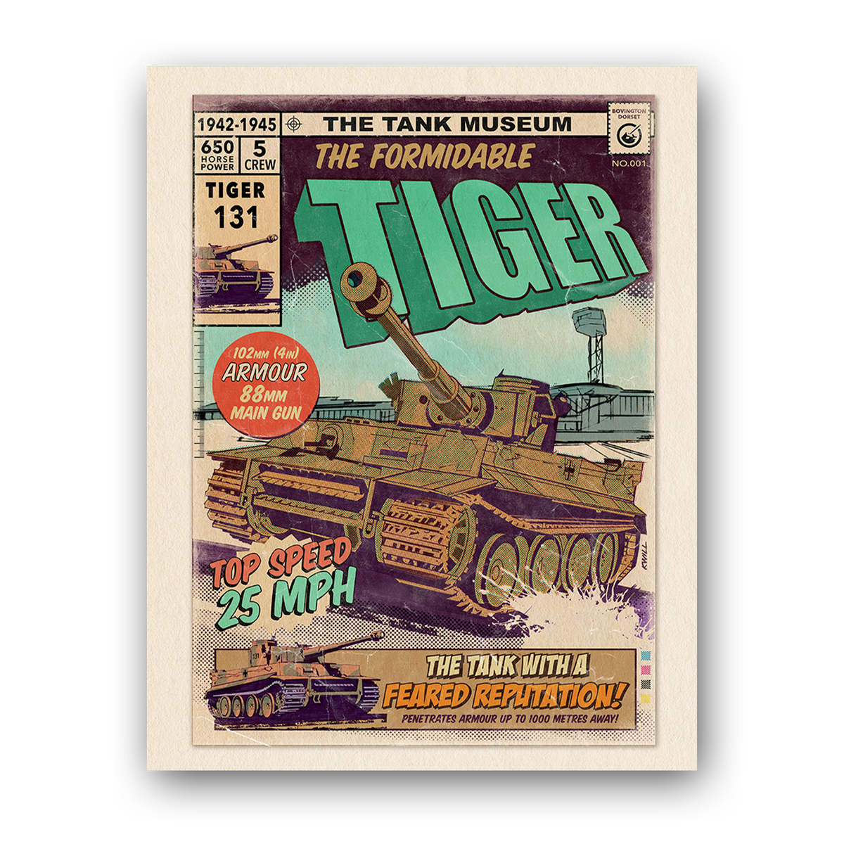 Tiger 131 Tank Comic Illustration Print – The Tank Museum