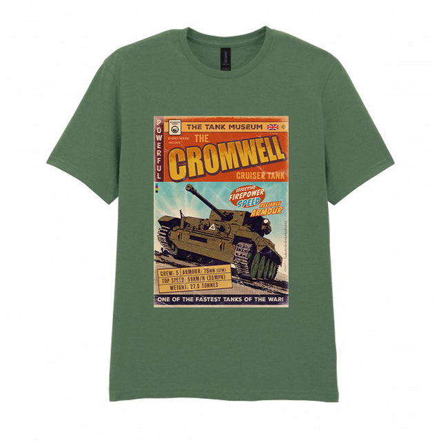 The Cromwell Cruiser Comic T-Shirt T-Shirt On Demand Star Editions Military Green S