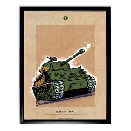 Art Print: Sherman Fury Tank Print