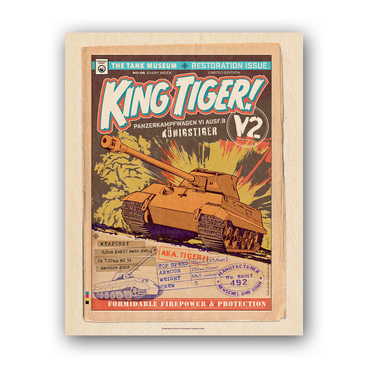 Art Print: King Tiger Comic Print Wall Art On Demand Star Editions 11x14" No Frame
