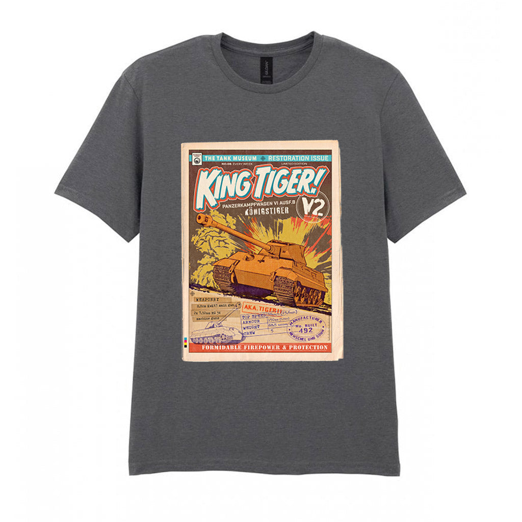 King Tiger Comic T-Shirt T-Shirt On Demand Star Editions Charcoal S