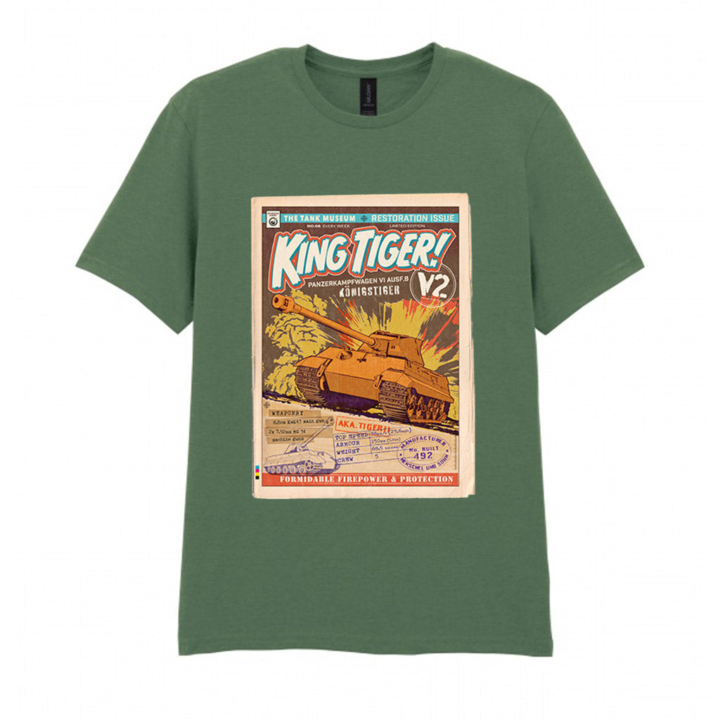 King Tiger Comic T-Shirt T-Shirt On Demand Star Editions Military Green S